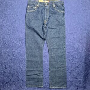 New Levis 517 Bootcut Jeans Mens 34x34 (34x35) Slim Fit Rigid Indigo Blue Denim